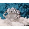 SALE ** Sterling silver ring - Sparkling CUBIC ZIRCONIA - size 7 / O