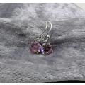 Sterling silver earrings - Sparkling CUBIC ZIRCONIA (pink)