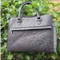 Genuine ostrich leather handbag (extra large)