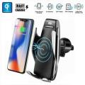 10W 360° Rotation Wireless Automatic Sensor Car Phone Holder Fast Charger 2 in 1