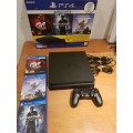 PS4 SLIM CONSOLE 500GB HDD (+HDR) INCLUDING 3GAMES, 1X CONTROLLER CABLES !!! AMAZING DEALS!!