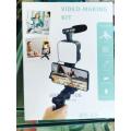 AY-49 Video Vlogger Kits Microphone LED Fill Light Mini Tripod For Phone Vlog Video Recording !!