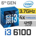INTEL CORE I3 6100 @ 3.7GHZ DESKTOP CPU LGA SOCKET 1151 COMPATIBLE !! great deal!!