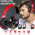 T39 Blue Tooth 5.0 Headphone Head-Mounted Wireless Colorful Light TF Card with Mic Folding