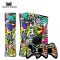 XBOX 360 SLIM CONSOLE WITH STICKER BOMB SKIN (250GB) 1CONTROLLER AND CABLES - GREAT DEAL
