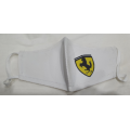FERRARI WHITE Face Mask ***R10 Increments... See Shipping Conditions***