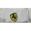 FERRARI WHITE Face Mask ***R10 Increments... See Shipping Conditions***