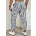 Mens Striped Print Drawstring Pants