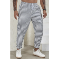 Mens Striped Print Drawstring Pants