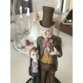 `VINTAGE` Charles Dickens` DAVID COPPERFIELD FIGURINE ON WOODEN PLINTH BY LEONARDO