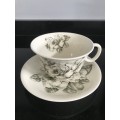 A GENUINE HAND ENGRAVED `CAMELLIA` CUP AND SAUCER - JOHNSON BROS - MADE IN ENGLAND BE