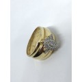 PHENOMENAL Diamond Cluster Design Gold Ring!