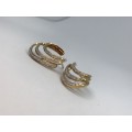 Diamond Covered Gold Earrings