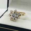 *LARGE GOLD CUBIC CLUSTER RING* 9CT GOLD!