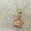 *GOLD PLATED CAMERA PENDANT WITH CERAMIC INLAY* R1 BIDS!