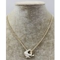 *SOLID SILVER BELCHER HEART CLASP NECKLACE* R1 BIDS!
