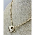 *SOLID SILVER BELCHER HEART CLASP NECKLACE* R1 BIDS!