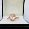 *ROSE GOLD PLATED SILVER CUBIC HALO CLUSTER RING* R1 BIDS!!!