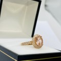 *ROSE GOLD PLATED SILVER CUBIC HALO CLUSTER RING* R1 BIDS!!!