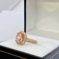 *ROSE GOLD PLATED SILVER CUBIC HALO CLUSTER RING* R1 BIDS!!!