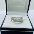 *925 SILVER DOUBLE HELIX ETERNITY RING* R1 BIDS!!!