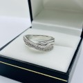 *925 SILVER DOUBLE HELIX ETERNITY RING* R1 BIDS!!!