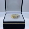 *WHITE and YELLOW GOLD DIAMOND CHANNEL RING* R1 BIDS!