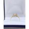 *STUNNING 0.25CT DIAMOND FLOWER SOLITAIRE RING* R1 BIDS