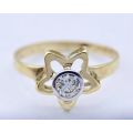 *STUNNING 0.25CT DIAMOND FLOWER SOLITAIRE RING* R1 BIDS