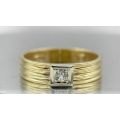 *SOLID YELLOW GOLD DIAMOND BANDED RING* R1 BIDS