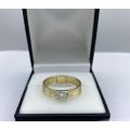 *SOLID YELLOW GOLD DIAMOND BANDED RING* R1 BIDS