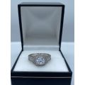 ***DAZZLING SQUARE SOLITAIRE CZ ETERNITY RING* R1 BIDS