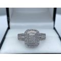 ***EXCELLENT SILVER HEX ZIRCONIA RING*** R1 BIDS