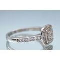 ***LOVELY DOUBLE SQUARE HALO ETERNITY RING* R1 BIDS