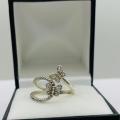 LUXURY VINTAGE PANDORA  BUTTERFLY CZ SILVER RING!