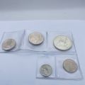 COLLECTORS LOT OF 5 X OLD SOUTH AFRICAN COIN SET!