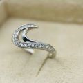 LOVELY SILVER CRESCENT ETERNITY RING