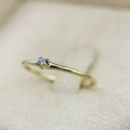 DAINTY YELLOW GOLD DIAMOND SOLITAIRE RING