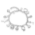 Sterling Silver Filled Bracelet with 13 Charms - Stunning!!