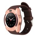 V8 Smart Watch - Brown with Rose Gold - Copper Face