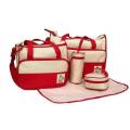 5-Piece Multifunctional Travel Diaper / Nappy Bag Set- RED