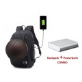 Tech Backpack with Sporting Net & 10400mAh Powerbank COMBO - BLACK