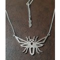 Authentic Genuine 925 Sterling Silver Large Bee Pendant Necklace - 45cm Curb Chain