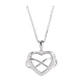 Authentic Genuine 925 Sterling Silver Infinity Heart Pendant Necklace - 45cm Link Chain