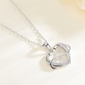 Authentic Genuine 925 Sterling Silver Infinity Heart Pendant Necklace - 45cm Link Chain