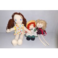 Three rag dolls