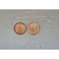 Two 1/4 Pennies - 1950 and 1958