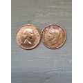 Two 1/2 Pennies - 1942 and 1960