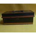 Antique Metal Money / Cash Box with Tray