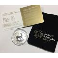 2017 Silver 1oz Krugerrand Premium Uncirculated  in capsule velvet bag,certificate of Authentication